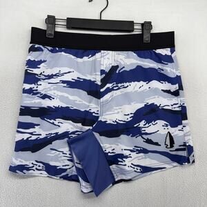 Tachuntfish Shorts men's Medium Blue Camo Tiger Stripe Old Skool AUS Pockets NEW